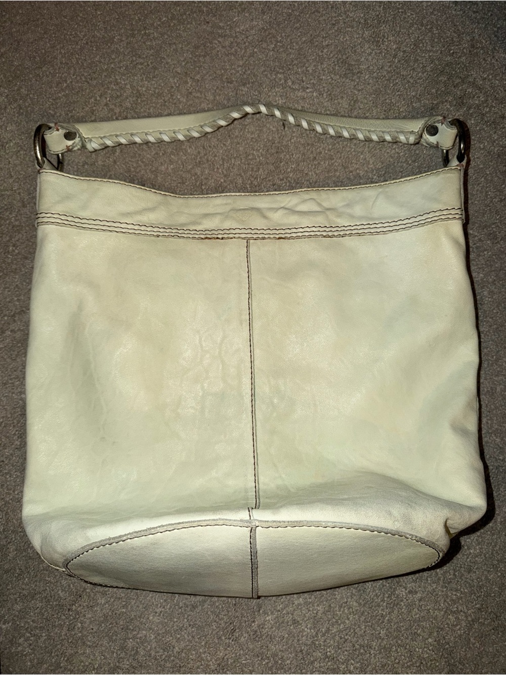 Soft Italian Leather light green Lucky Brand Shoulder Bag with Handle/Vintage